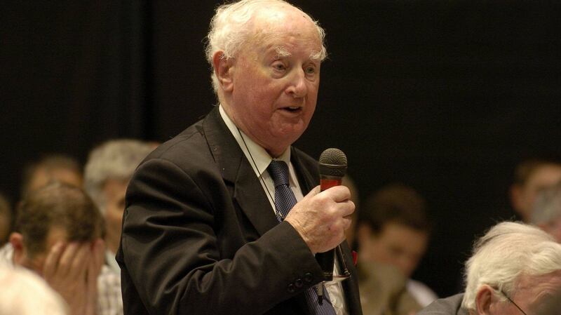 Former GAA president Pat Fanning speaking at the 2005 GAA congress at Croke Park. Photograph: Ray McManus/Sportsfile