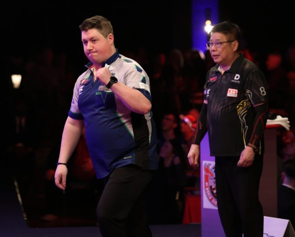 Shane McGuirk, the Men's WDF World Champion. Photograph: WDF Darts on X