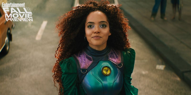 Quintessa Swindell as Cyclone in the new action adventure Black Adams. Photograph: Warner Bros Pictures