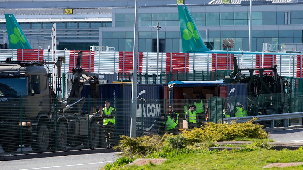 Arrival of Aer Lingus EI 9019 from China with PPE equipment. Photograph: Tom Honan/Irish Times