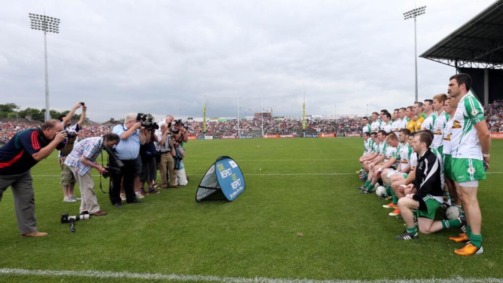 London players pose for the team photo before last year’s Connacht final.