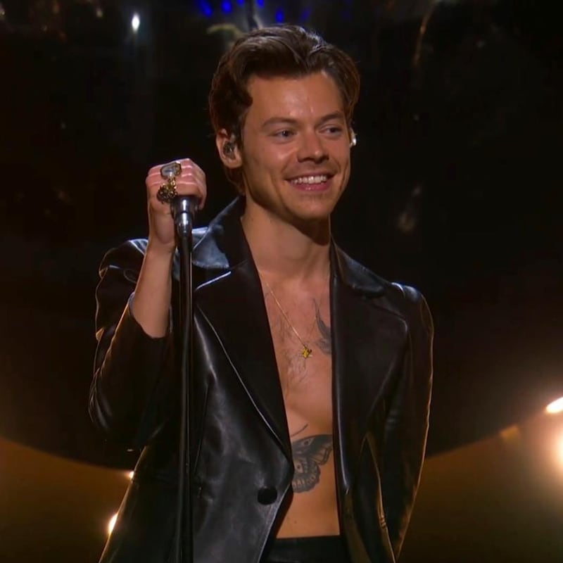 Harry Styles performs at the 63rd annual Grammy Awards at the Los Angeles Convention Centre. Photograph: CBS/Recording Academy via AP