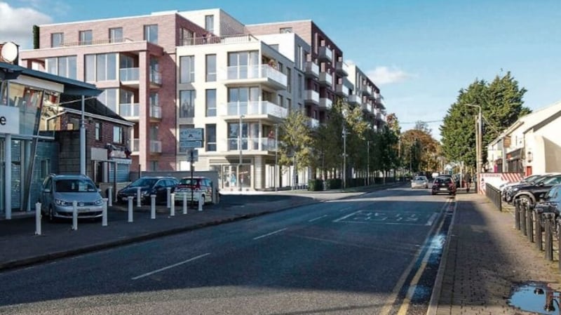 A computer-generated image of the Deansgrange Road apartment scheme