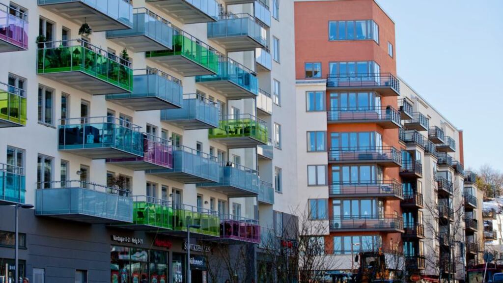 New apartments in Liljeholmskajen, Stockholm, Sweden. Apartment prices jumped 8 per cent last year and have soared 38 per cent since late 2007 to a record, according to Svensk Maeklarstatistik, which compiles monthly data on Swedish home prices. photograph: photographer: casper hedberg/bloomberg