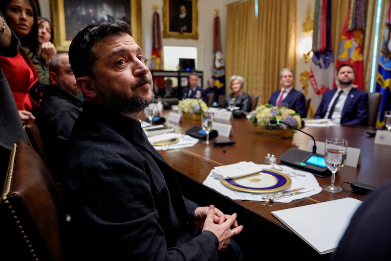 Ukrainian president Volodymyr Zelenskiy
during a meeting with US president Donald Trump at the White House on Friday last. Photograph: Andrew Harnik/Getty Images