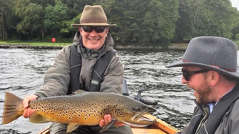 Frank Costello with his magnificent trout, estimated at 15lb from the Cong area in Co Mayo.