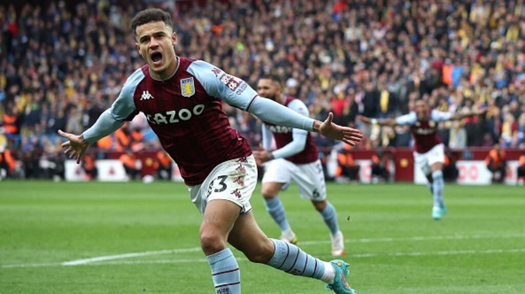 Philippe Coutinho scored one and made another to help Aston Villa thrash Southampton 4-0. Photograph: Eddie Keogh/Getty Images