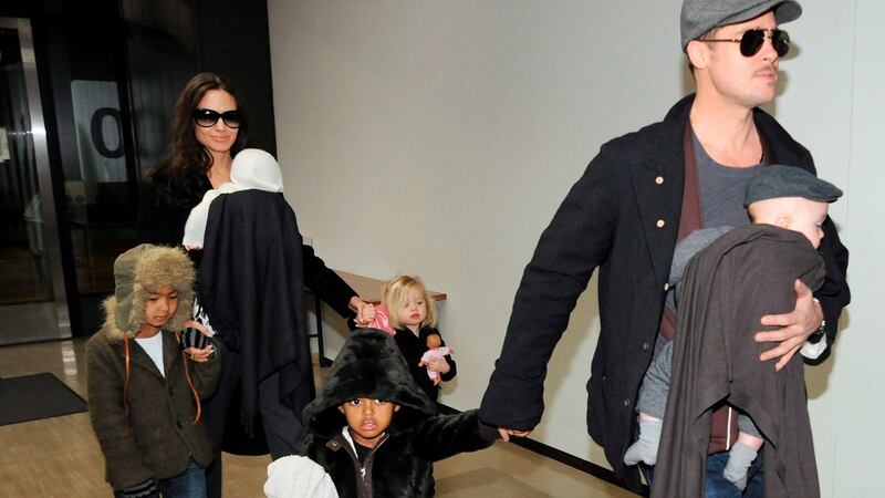 Angelina Jolie and Brad Pitt in 2009: they have six children. Photograph: Everett Kennedy Brown/EPA