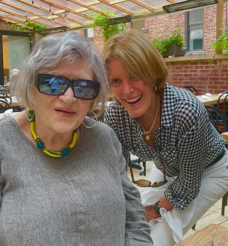 Frances Ballantyne and Beth in Cafe Arte, New York