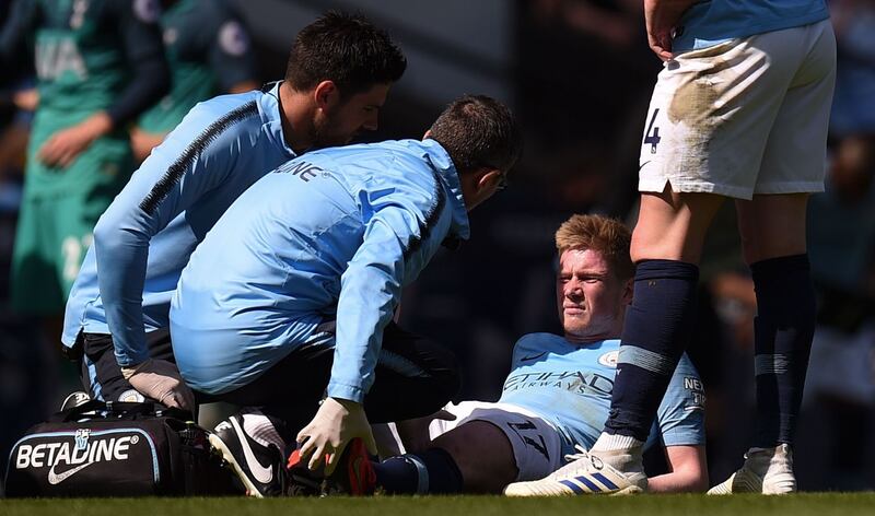 De Bruyne has suffered a number of serious injuries this season. Photograph: Oli Scarff/AFP/Getty