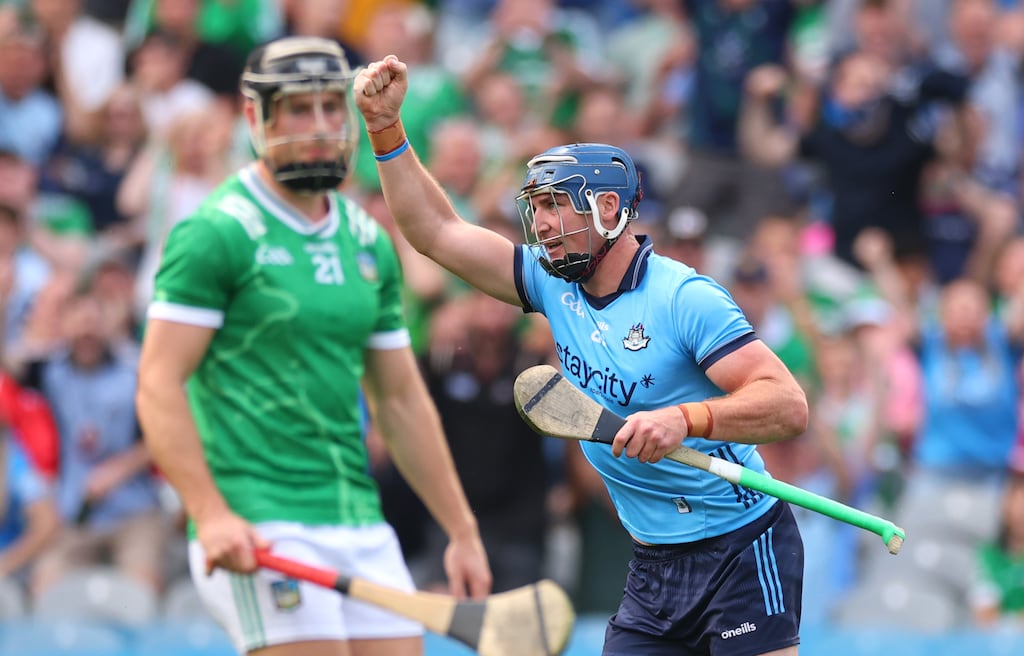Dublin’s John Hetherton celebrates scoring his side's first goal. Photograph: James Crombie/Inpho