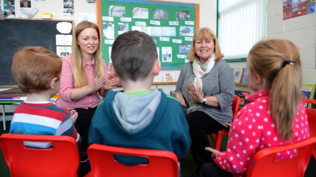 The Early Start Team (from left ): Karen Cawley, and Patricia Cleary, in St Fergal’s JNS in Bray.Photograph: Eric Luke / The Irish Times