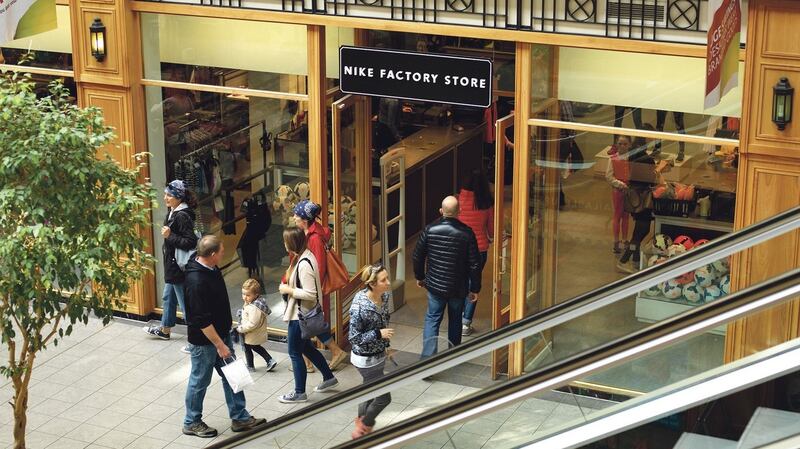Anchor tenant Nike pays  rent of €110,000 for its factory outlet which extends to 678sq m. Photograph: Don MacMonagle