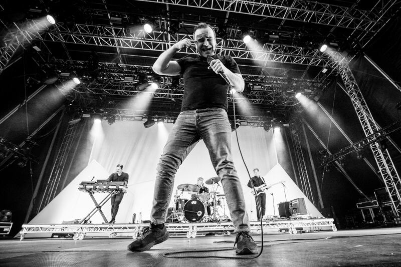 There's no arguing about whether Future Islands have earned their stripes. Photograph: Tom Honan