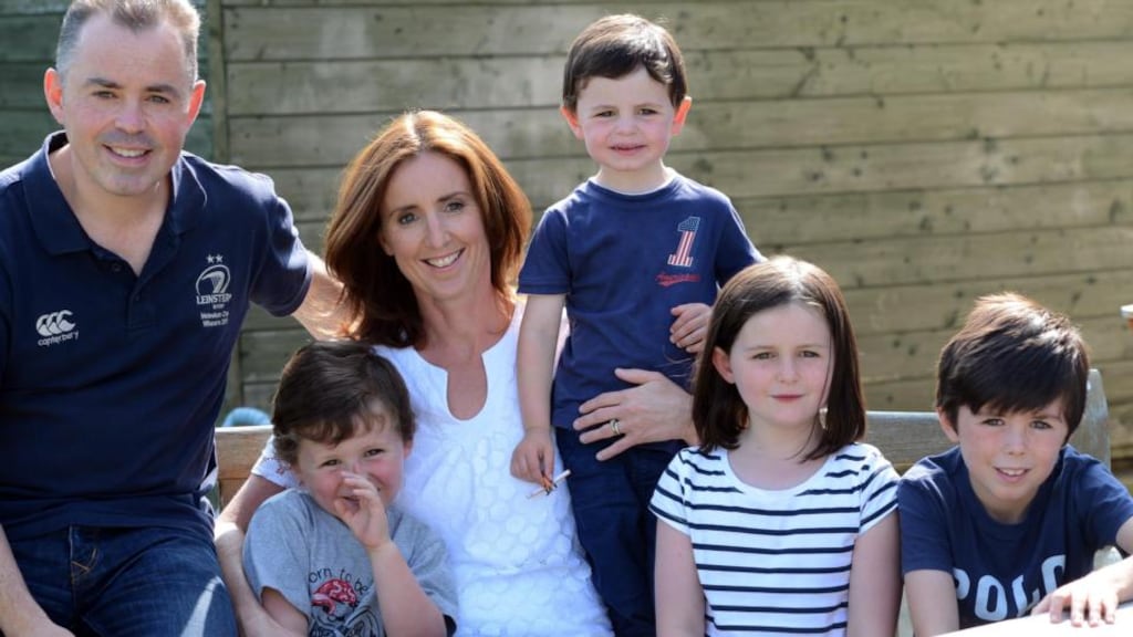 Monina and Paul Mooney , and their children Michael (8), Anna (7) , Matthew (4) and Harry (3) at home in Wicklow. Photograph: Eric Luke/The Irish Times