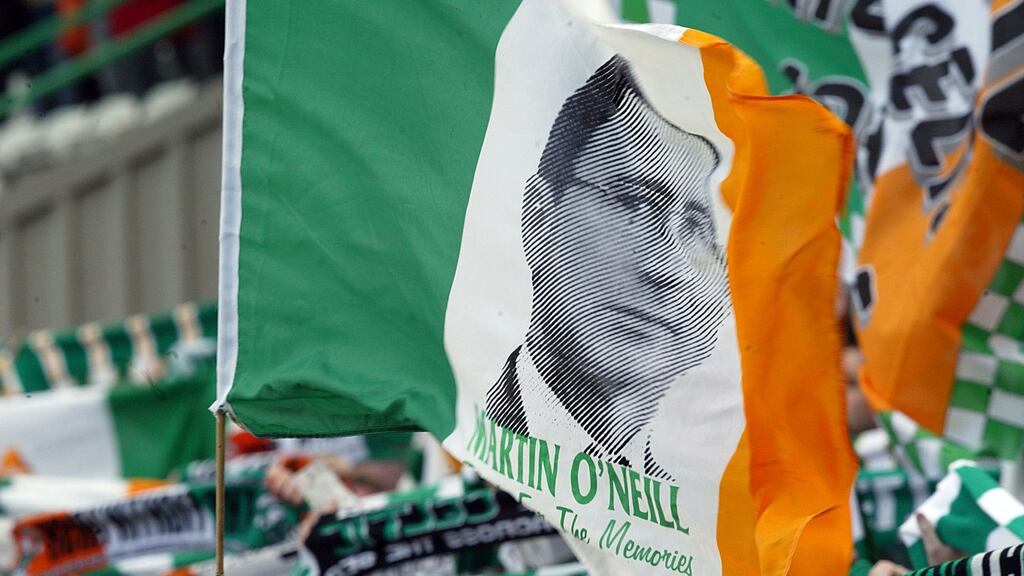 Celtic and Ireland fans at Jackie McNamara’s testimonial in 2005. Photograph: Andrew Paton/Inpho