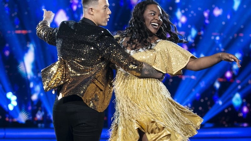 Demi Isaac Oviawe with Kai Widdrington dancing a salsa to One Night Only from Dreamgirls. Photograph: Kyran O'Brien