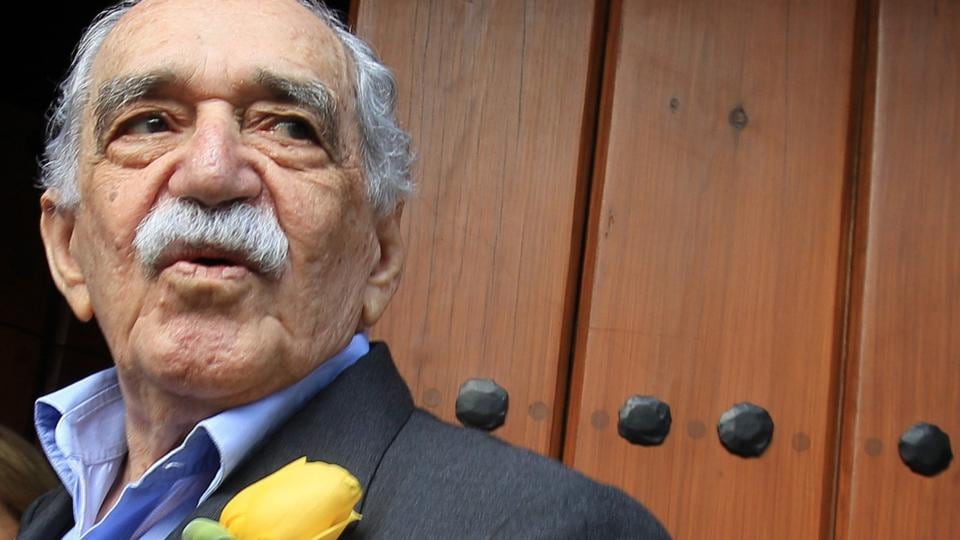 2014: Gabriel Garcia Marquez outside his home in Mexico City in March on his 87th birthday.