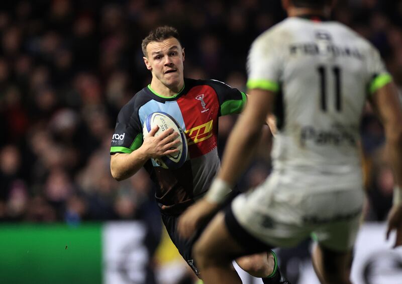 Harlequins's Andre Esterhuizen in action against Toulouse during the Champions Cup clash at the Stoop in December. Photograph: Billy Stickland/Inpho