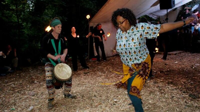 A performance mid-flow at the Secret Village Festival which is on...just...two minutes from Ballaghaderreen’s town centre in Co Roscommon. (But only tell  your friends).