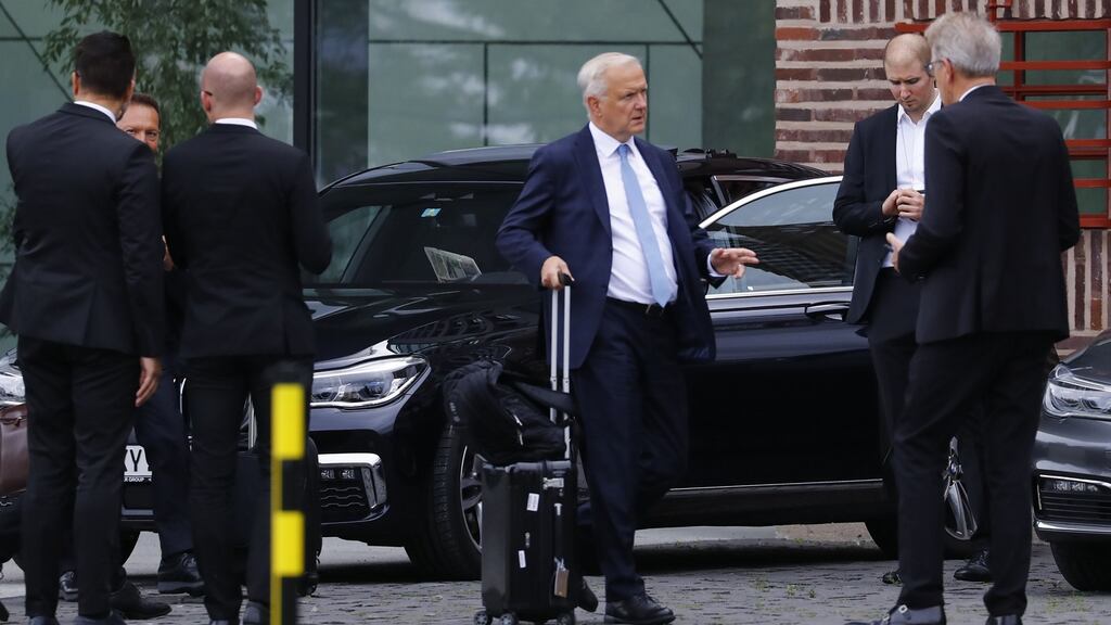 Olli Rehn, governing council member of the European Central Bank and governor of the Bank of Finland, departs a council meeting ahead of the ECB rates decision in Frankfurt. Photograph: Alex Kraus/Bloomberg