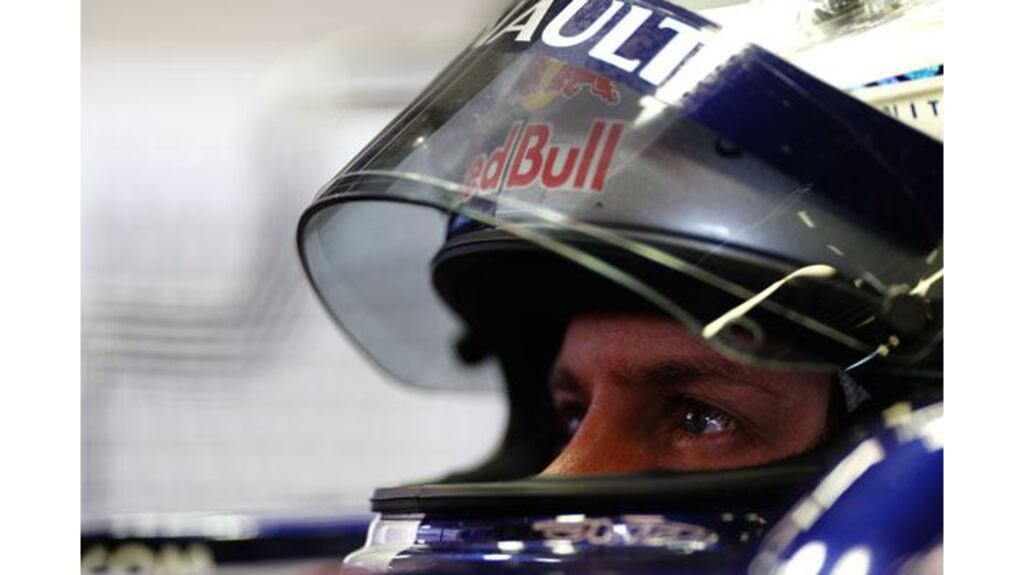 Sebastian Vettel of Germany and Red Bull Racing looks on in his cockpit during day four of the final winter testing at the Circuit de Catalunya in Barcelona, Spain. Photograph: Paul Gilham/Getty Images