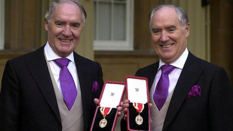 Sir David Barclay (left) and his twin brother Sir Frederick. Photograph: PA