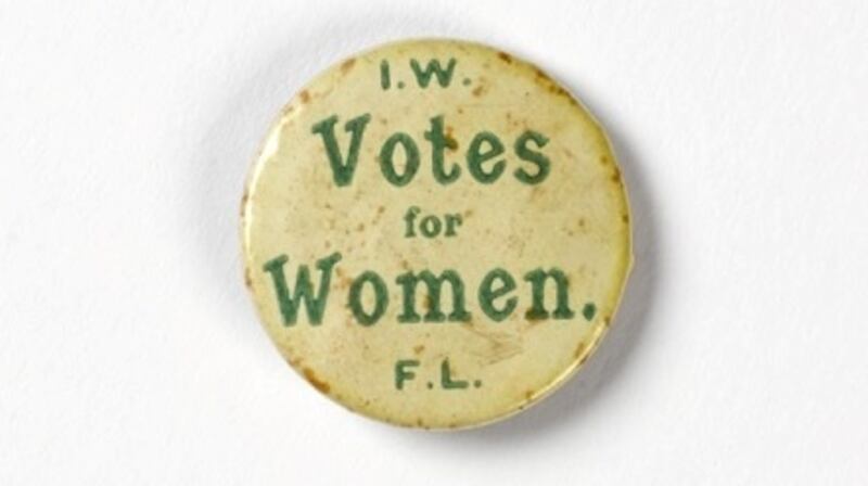 Francis Sheehy Skeffington’s suffrage badge. Photograph: courtesy of National Museum of Ireland