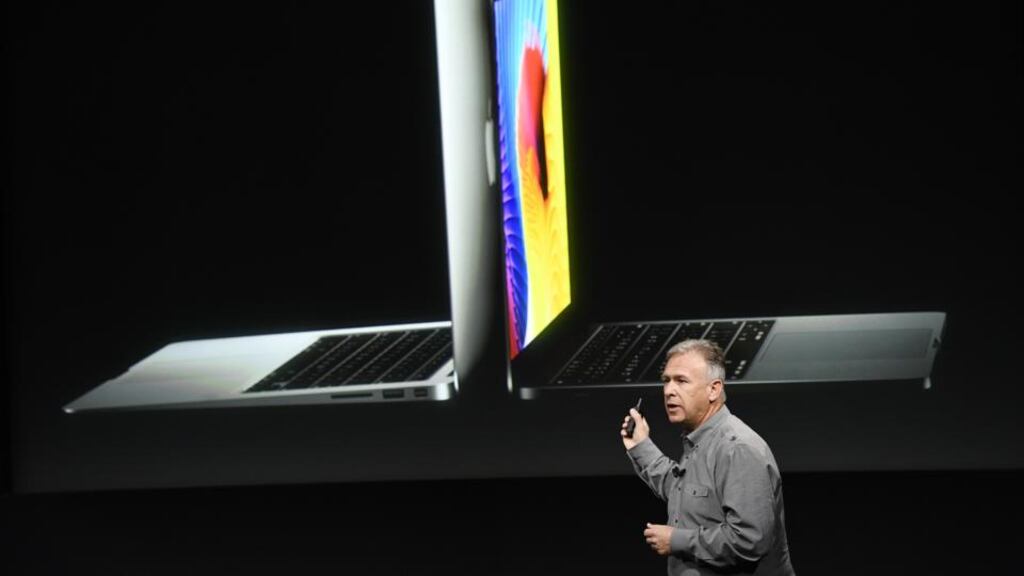 Apple senior vice-president of worldwide marketing Philip Schiller at the unveiling of the new MacBook Pro laptop at the company’s headquarters in Cupertino, California. Photograph: David Paul Morris/Bloomberg