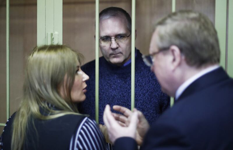 Suspected spy Paul Whelan attends a hearing of the extension his arrest in Moscow on February 22nd. If found guilty he could be sentenced to up to 20 years in jail. Photograph: Sergei Ilnitsky/EPA