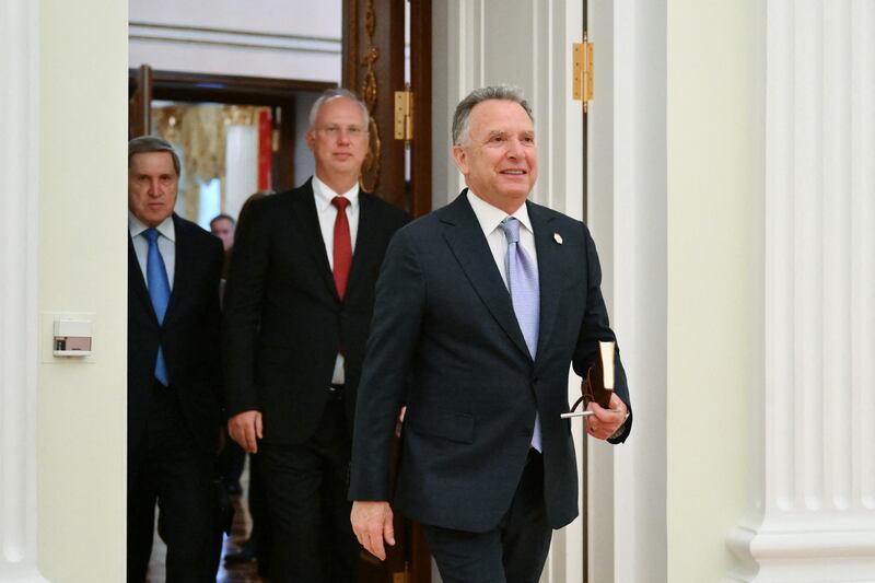 Steve Witkoff arrives for his talks with Vladimir Putin at the Kremlin on Friday. Photograph: Kristina Kormilitsyna/AFP via Getty Images
