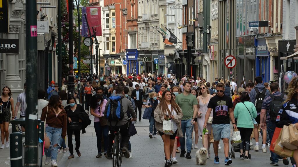Grafton Street: Early indicators of domestic recovery give us reason to be confident. As sectors reopen, we find an economy well-placed to see a rapid recovery in economic activity as the vaccine is fully rolled out. Photograph: Alan Betson