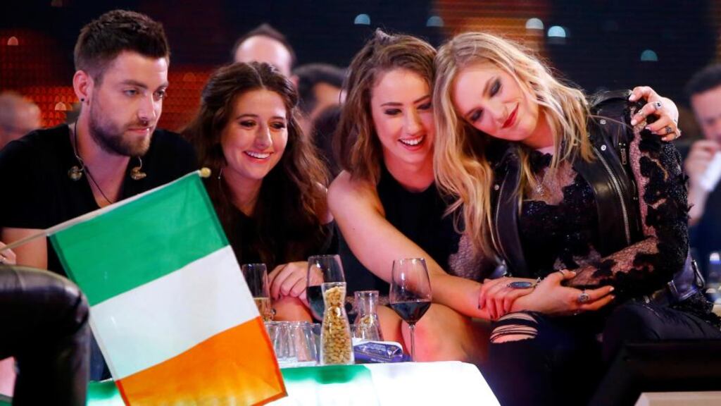 Ireland’s Molly Sterling watching the voting process during her Eurovision semi-final in Vienna