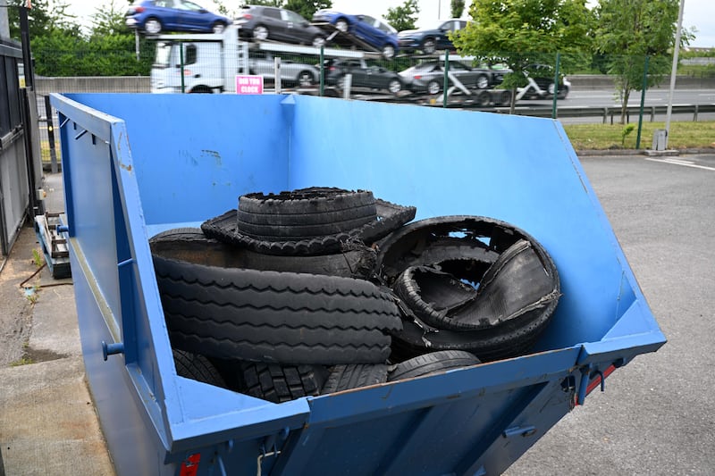 Debris taken from the M50. Photograph: Bryan Meade