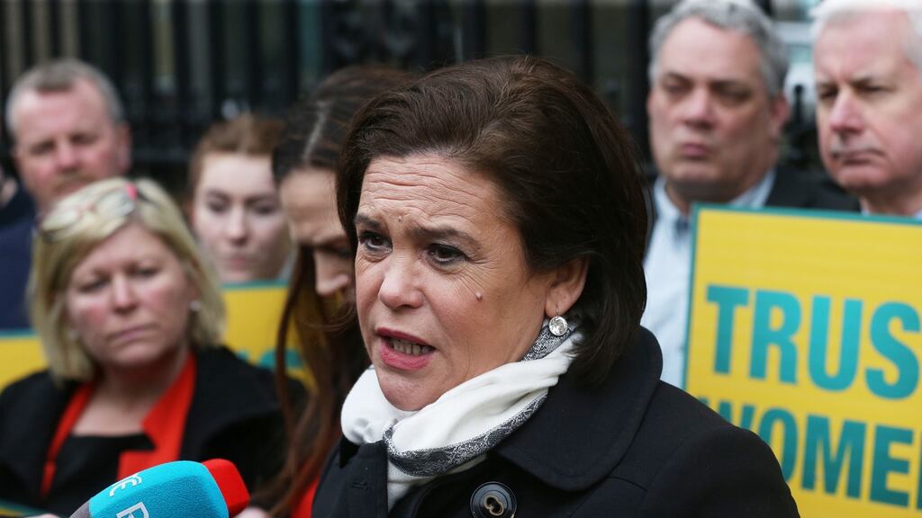 Sinn Féin leader Mary Lou McDonald: There are words she is not afraid of. Words like Denis O’Brien. And whether they articulate it or not, that strikes young people as very refreshing. Photograph: Stephen Collins
