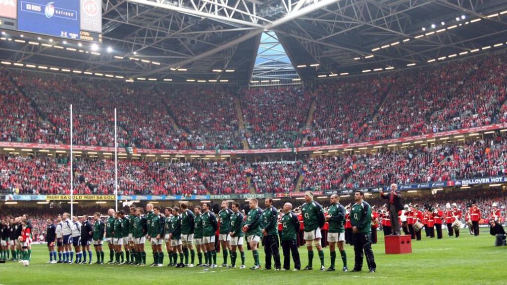 History in the making: Ireland won their first Six Nations Grand Slam since 1948 at the Principality (formerly Millennium) Stadium in Cardiff in 2009. Photograph: Billy Stickland/Inpho