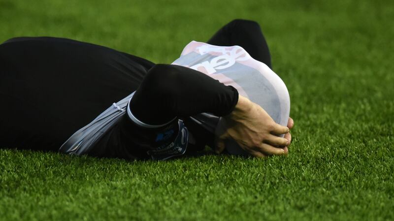 Bohs’ Andy Lyons after his side’s late defeat to Dundalk. Photograph: Ciaran Culligan/Inpho