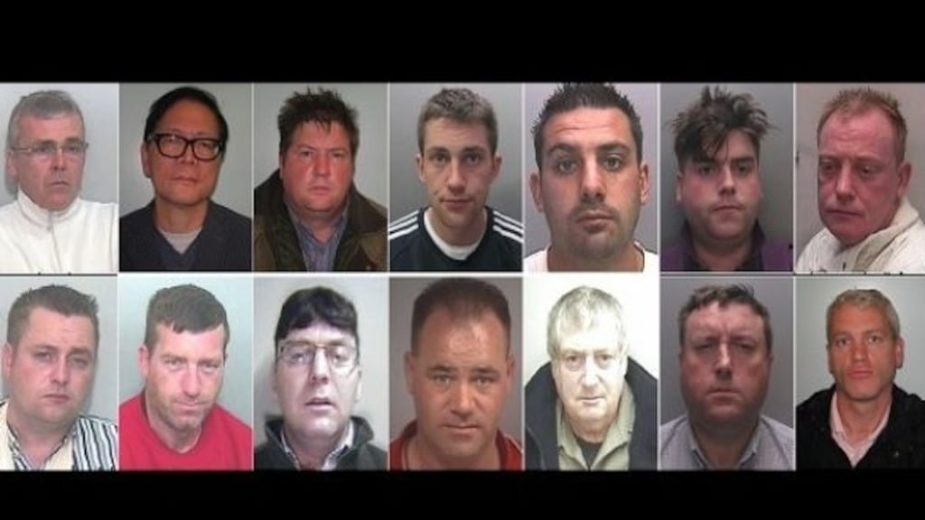 Paul Pammen, Donald Chi Chong Wong, Richard Sheridan, Robert Gilbert-Smith, Ashley Dad, John “Kerry” O’Brien Junior and Terence McNamara; (bottom row, left to right) Richard “Kerry” O’Brien, Patrick Clarke, Daniel “Turkey” O’Brien, Danny Flynn, John “Cash” O’Brien, Michael Hegarty and Alan Clarke. Photograph: Durham Police/PA Wire