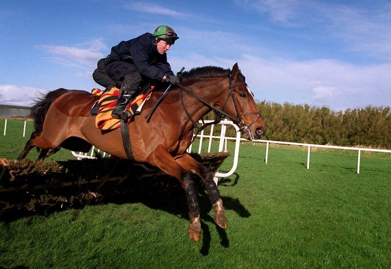 Istabraq and Charlie Swan schooling at Leopardstown in 2002. Photograph: Tom Honan/Inpho