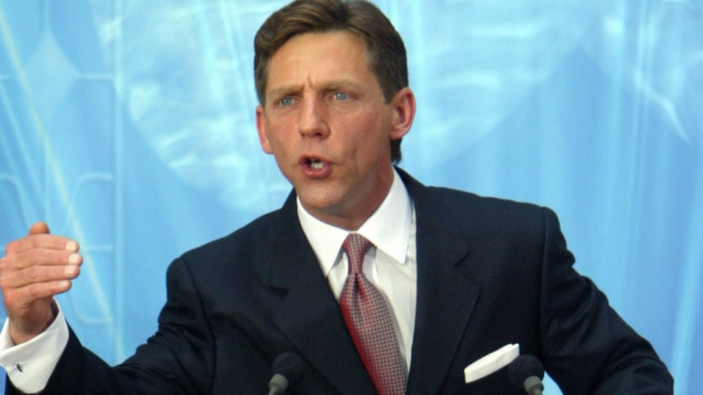 Church of Scientology leader David Miscavige speaks at a 2004 event in Madrid. Photograph: AFP/Getty Images