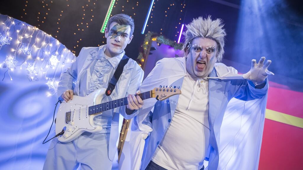 He's right behind you: Karl Spain in Drogheda-filmed panto The Greatest Show That Never Was