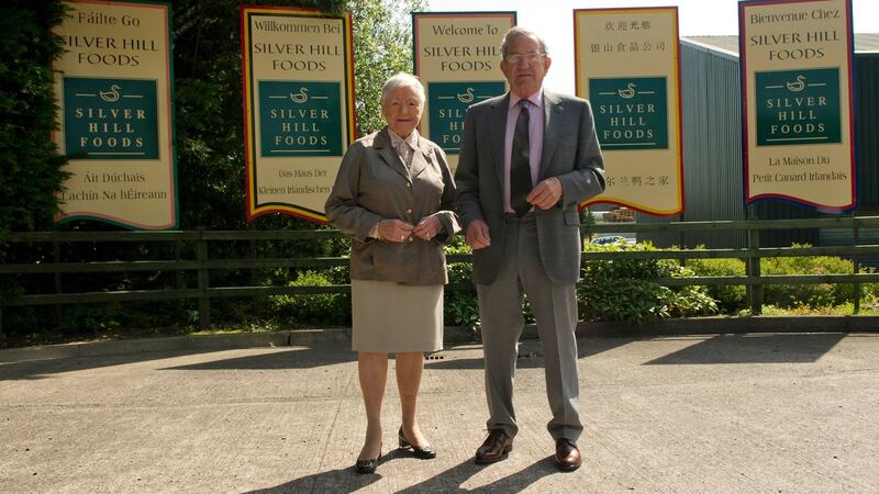 Lyla and Ronnie Steele outside Silver Hill Foods in Emyvale, Co Monaghan. Photograph: Philip Fitzpatrick