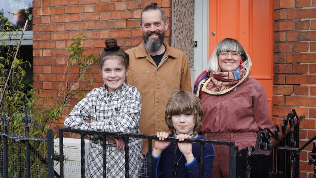 Trevor and Irenie Bacon with children Marla-Tait and Jasper. Photographs: Conor Mulhern