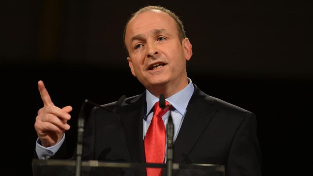 Micheál Martin addressing Fianna Fáil’s 74th ardfheis at the RDS in Dublin. Photograph: Alan Betson/The Irish Times