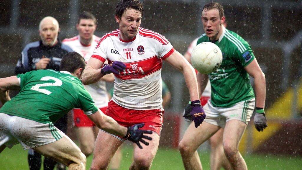 James Kielt in action during Derry’s win over Fermanagh. Photograph: Inpho