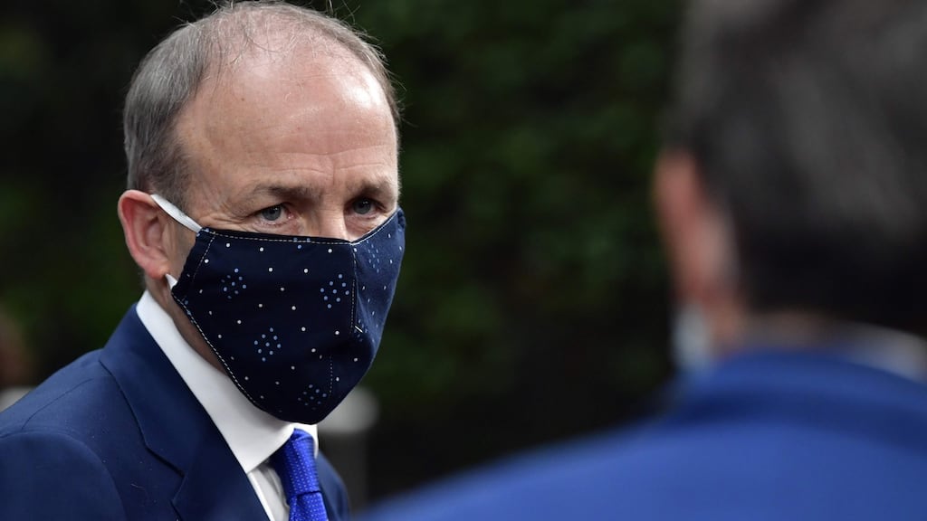 Taoiseach Micheál Martin arrives in Brussels on July 17th, 2020, as the leaders of the European Union hold their first face-to-face summit over a post-virus economic rescue plan. Photograph: John Thys/POOL/AFP via Getty Images