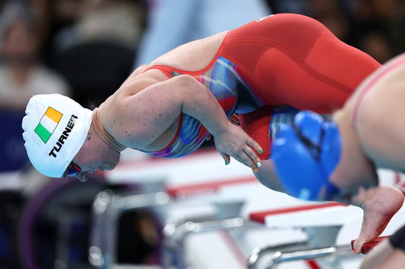 Ireland's Nicole Turner in her heat in the 50m Freestyle - S6 on day one of the Paris 2024 Paralympic Games. Photograph: Sean M. Haffey/Getty Images