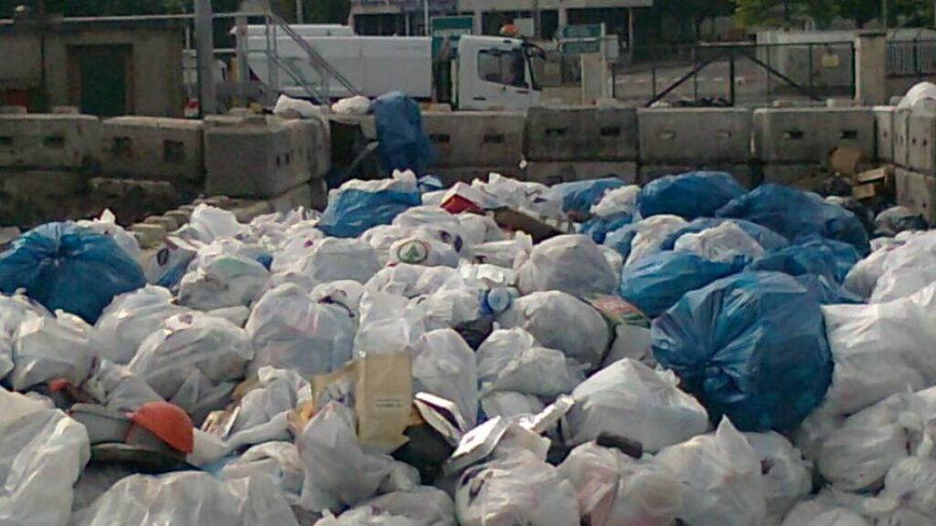 Litter bags awaiting removal yesterday. Photograph: Fingal County Council