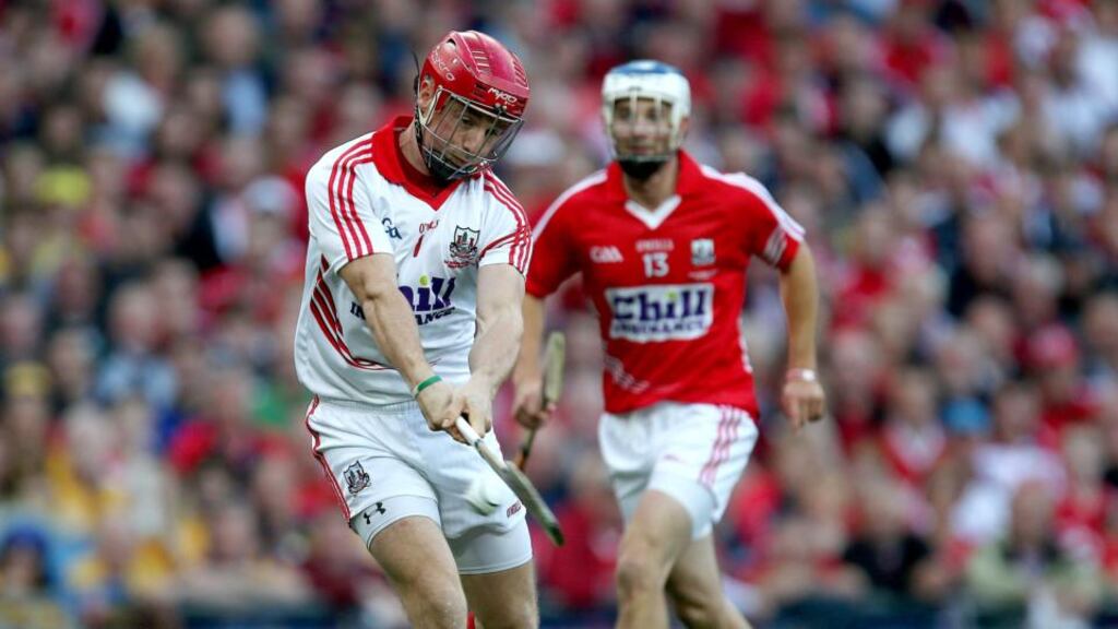 Cork goalkeeper Anthony Nash: his styleof penalty- and 20-metre free-taking has sparked a national debate. Photo: Ryan Byrne/Inpho