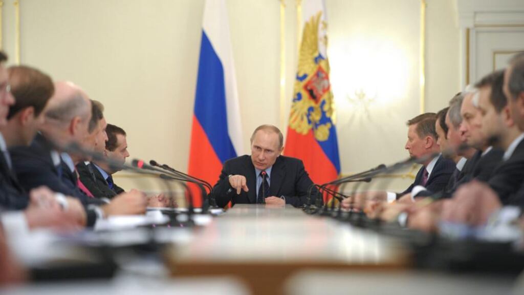 Exxon Mobil’s biggest international exploration opportunity may be imperilled by Russian President Vladimir Putin’s Ukrainian foray, as US-based companies could face restrictions on doing business in Russia. Photograph: Reuters/Alexei Druzhinin